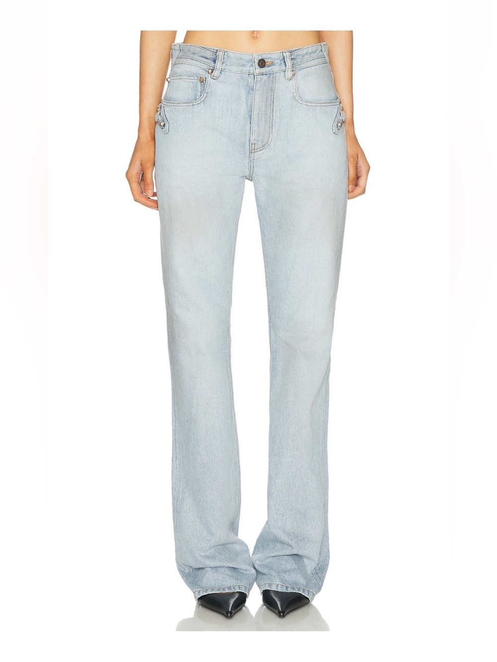 NWT Balenciaga City Straight Leg Jeans Light Blue Denim Size 29